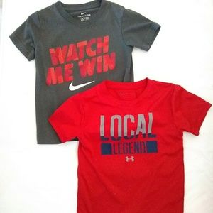 Boys tee shirts (Nike/ dri-fit Under Armour) 4T XS